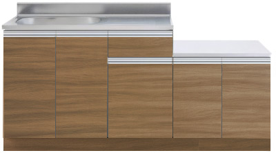 【アイオ】KW plus シリーズ　ガス台付き流し台  ［ガス台付流し台　間口1600㎜］KW-1600SG