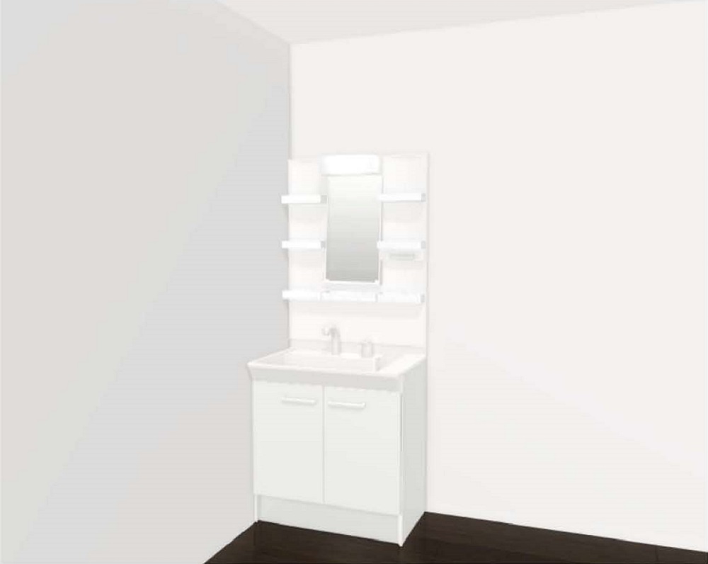 【LIXIL】洗面化粧台PV [間口750・1面鏡・LED照明]　PV1N-755SY/VP1H+MPV1-751YJ