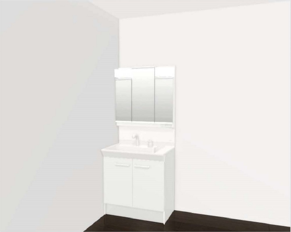 【LIXIL】洗面化粧台PV [間口750・3面鏡・LED照明]　PV1N-755S(4)Y/VP1H+MPV1-753TYJ